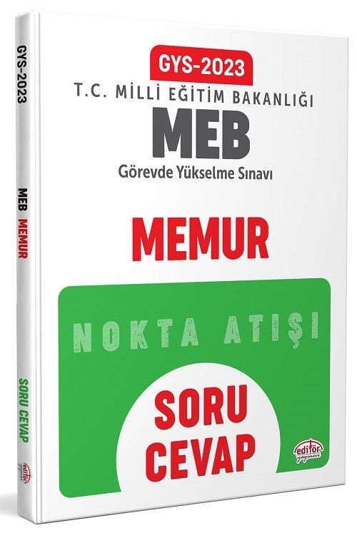 Editör 2023 GYS MEB Milli Eğitim Bakanlığı Memur Nokta Atışı Soru Cevap Görevde Yükselme Editör Yayınları