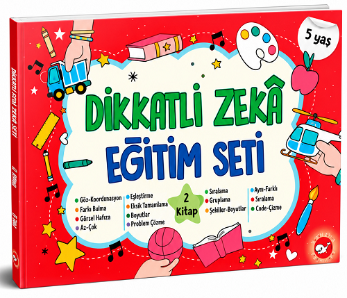 Dikkatli Zeka Eğitim Seti 2. Kitap 5 Yaş Beyaz Balina Yayınları