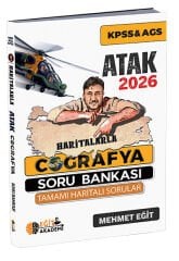 SÜPER FİYAT - Eğit Akademi 2026 KPSS MEB-AGS Haritalarla Atak Coğrafya Soru Bankası - Mehmet Eğit Eğit Akademi