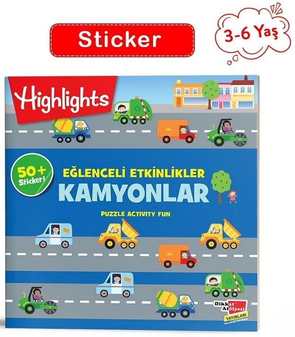 3-6 Yaş Kamyonlar - Sticker Eğlenceli Etkinliklerle Hikayeli Bulmacalar Dikkat Atölyesi Yayınları