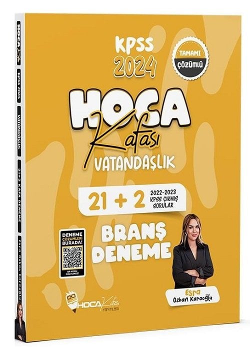 SÜPER FİYAT - Hoca Kafası 2024 KPSS Vatandaşlık 21+2 Deneme Çözümlü - Esra Özkan Karaoğlu Hoca Kafası Yayınları