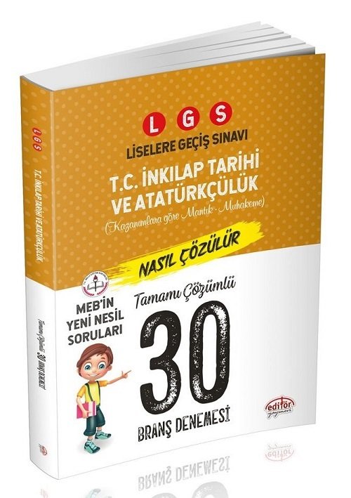 Editör LGS TC İnkılap Tarihi ve Atatürkçülük 30 Deneme Sınavı Editör Yayınları
