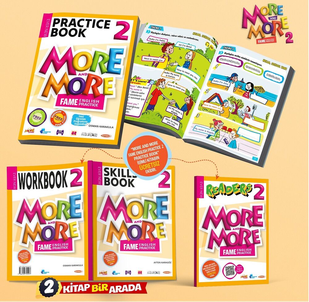 Kurmay ELT More and More English 2 Practice Book - Workbook Seti Kurmay ELT Yayınları