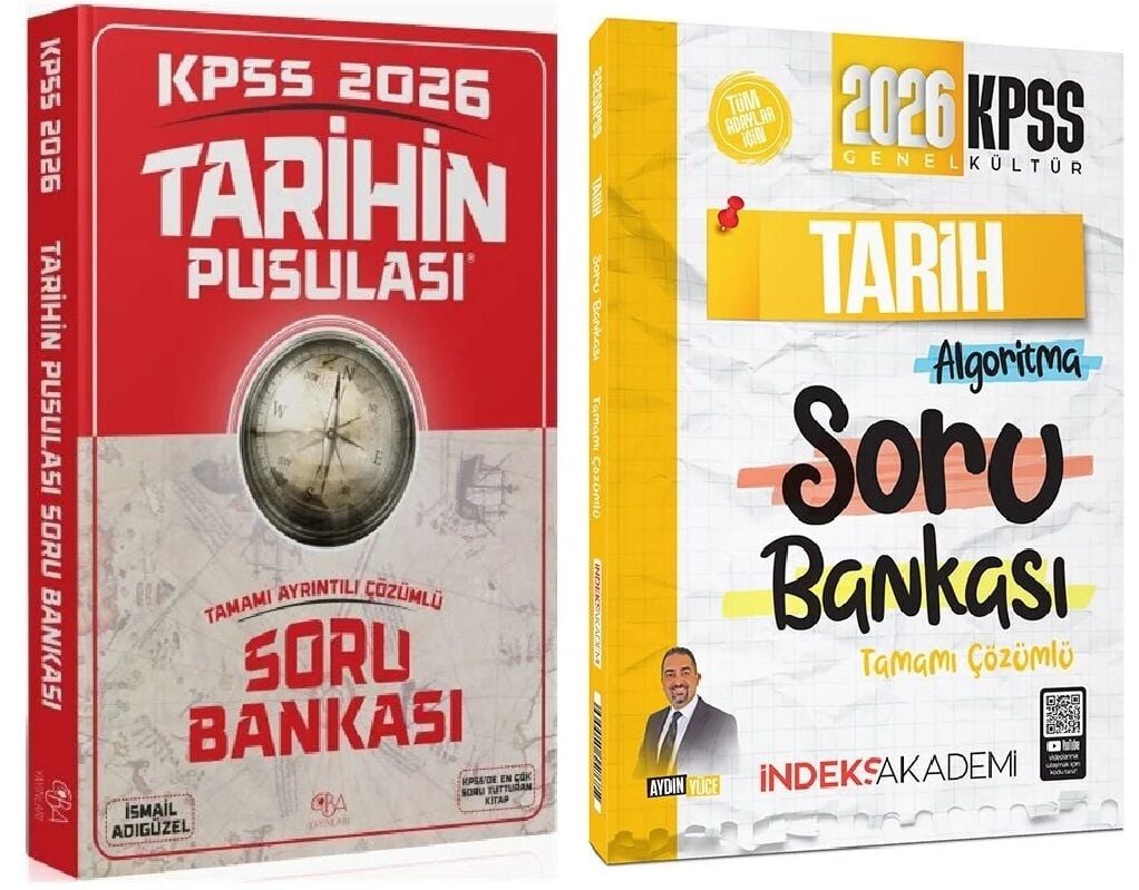 CBA + İndeks 2026 KPSS Tarihin Pusulası Soru Bankası 2 li Set - İsmail Adıgüzel, Aydın Yüce CBA + İndeks Akademi Yayınları