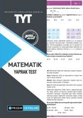Pegem YKS TYT Matematik Yaprak Test Pegem Akademi Yayınları