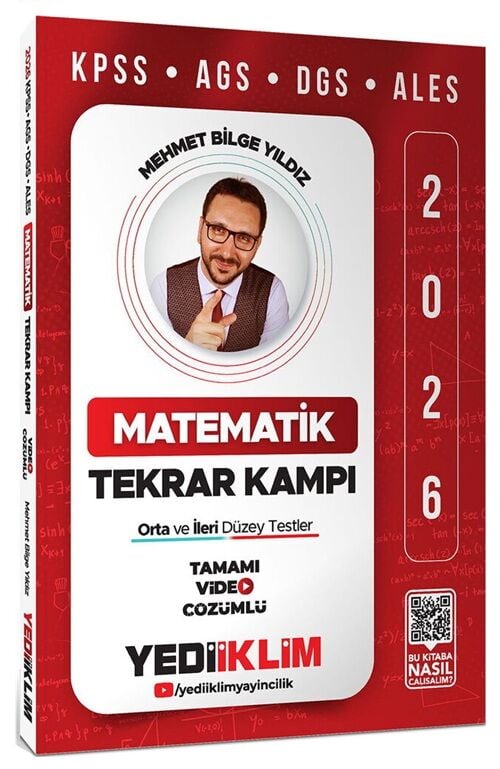 Yediiklim 2026 KPSS MEB-AGS DGS ALES Matematik Tekrar Kampı Video Çözümlü - Mehmet Bilge Yıldız Yediiklim Yayınları