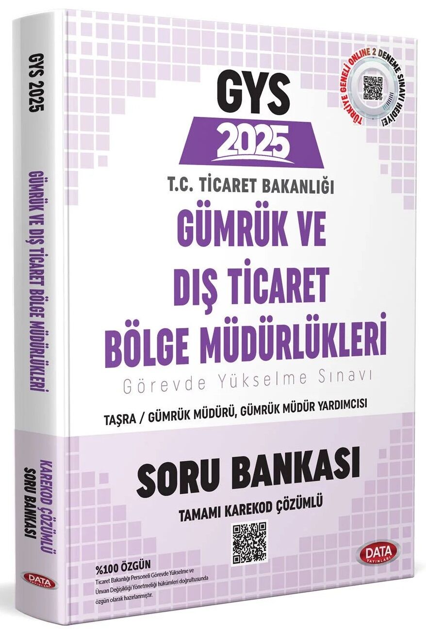 Data 2025 GYS Ticaret Bakanlığı Gümrük ve Dış Ticaret Bölge Müdürlükleri Soru Bankası Çözümlü Görevde Yükselme Data Yayınları