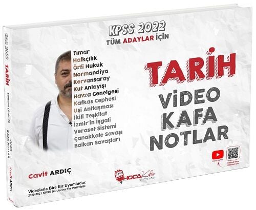 SÜPER FİYAT - Hoca Kafası 2022 KPSS Tarih Video Kafa Notlar - Cavit Ardıç Hoca Kafası Yayınları
