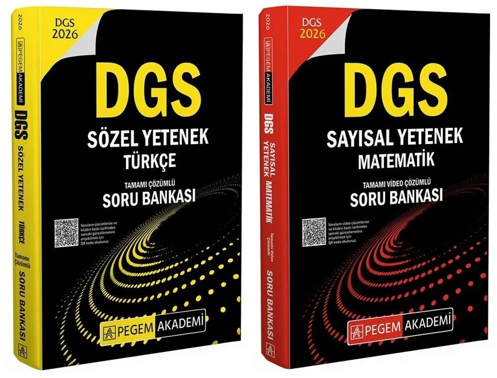 Pegem 2026 DGS Türkçe Sözel Mantık + Matematik Sayısal Mantık Soru Bankası 2 li Set Pegem Akademi Yayınları