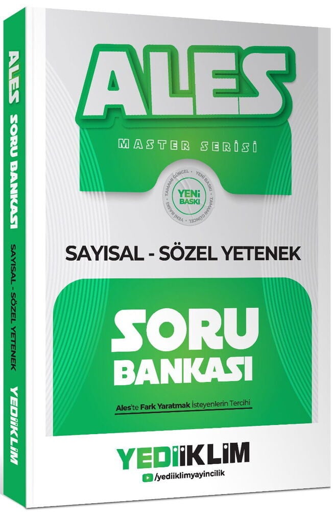 Yediiklim 2027 ALES MASTER Soru Bankası Çözümlü Yediiklim Yayınları