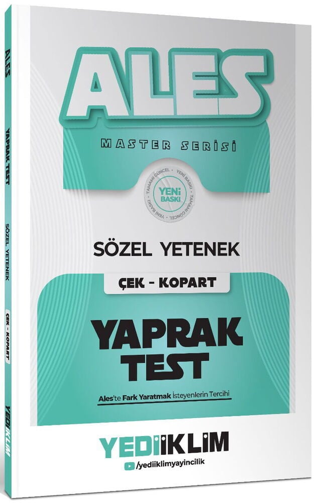 Yediiklim 2027 ALES MASTER Sözel Yetenek Yaprak Test Çek Kopart Yediiklim Yayınları