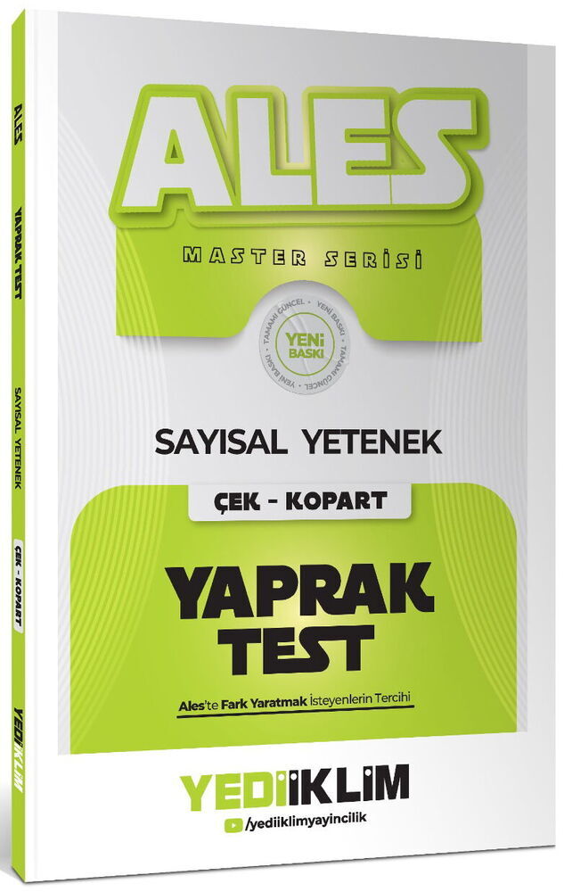 Yediiklim 2027 ALES Master Sayısal Yetenek Yaprak Test Çek Kopart Yediiklim Yayınları