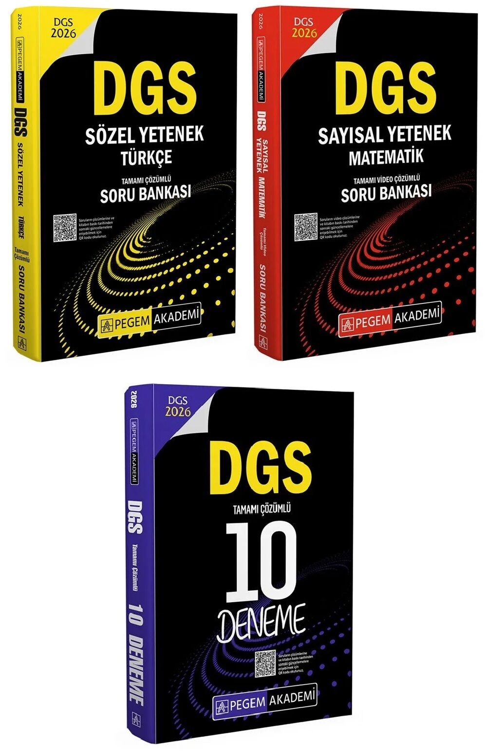 Pegem 2026 DGS Türkçe Sözel Mantık + Matematik Sayısal Mantık Soru Bankası + 10 Deneme 3 lü Set Pegem Akademi Yayınları