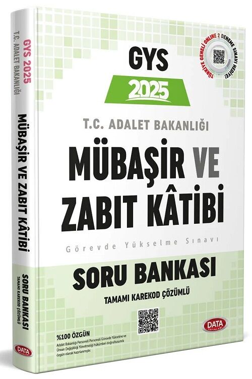 Data 2025 GYS Adalet Bakanlığı Mübaşir ve Zabıt Katibi Soru Bankası Çözümlü Görevde Yükselme Data Yayınları