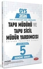Data 2024 GYS Tapu Kadastro Tapu Müdürü ve Tapu Sicil Müdür Yardımcısı 5 Deneme Çözümlü Görevde Yükselme Data Yayınları