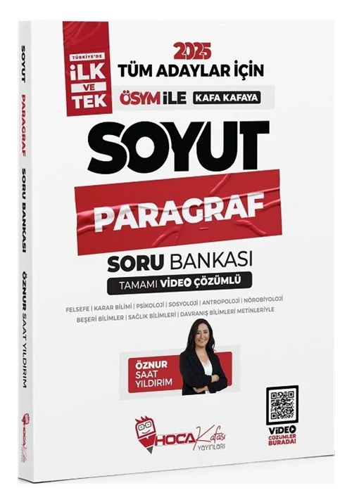 SÜPER FİYAT - Hoca Kafası 2025 KPSS TYT ALES DGS Soyut Paragraf Soru Bankası Video Çözümlü - Öznur Saat Yıldırım Hoca Kafası Yayınları