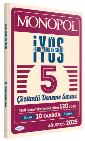 Monopol İYÖS İdari Yargı Ön Sınavı 5 Deneme Çözümlü Monopol Yayınları