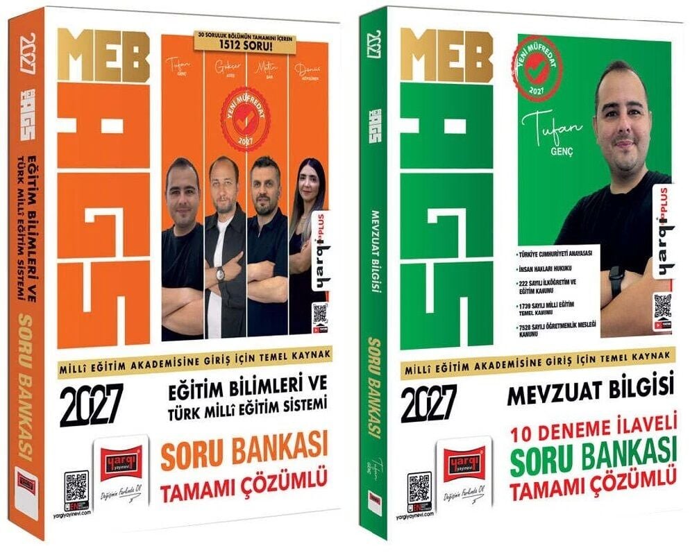 Yargı 2027 MEB-AGS Eğitimin Temelleri ve Türk Milli Eğitim Sistemi + Mevzuat Bilgisi Soru Bankası 2 lı Set - Tufan Genç Yargı Yayınları