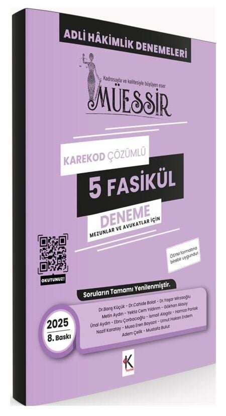Kuram 2025 MÜESSİR Adli Hakimlik Fasikül 5 Deneme Karekod Çözümlü 8. Baskı Kuram Kitap Yayınları