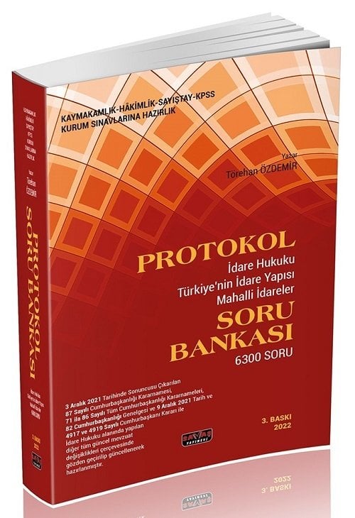 Savaş 2022 Hakimlik Kaymakamlık KPSS Protokol Soru Bankası 3. Baskı - Törehan Özdemir Savaş Yayınları