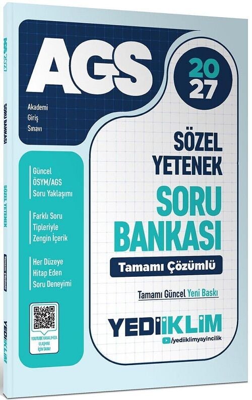 Yediiklim 2027 MEB-AGS Sözel Yetenek Soru Bankası Çözümlü Yediiklim Yayınları