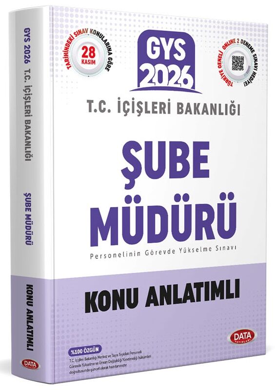 Data 2026 GYS İçişleri Bakanlığı Şube Müdürü Konu Anlatımlı Görevde Yükselme Data Yayınları