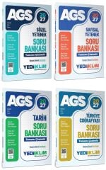 Yediiklim 2027 MEB-AGS Sözel + Sayısal Yetenek + Tarih + Türkiye Coğrafyası Soru Bankası 4 lü Set Yediiklim Yayınları