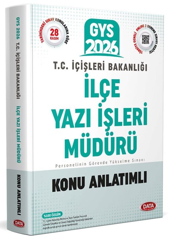 Data 2026 GYS İçişleri Bakanlığı İlçe Yazı İşleri Müdürü Konu Anlatımlı Hazırlık Kitabı Görevde Yükselme Data Yayınları