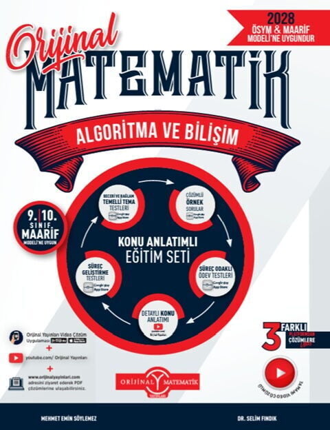 Orijinal 2028 YKS TYT AYT Matematik Algoritma ve Bilişim Maarif Modeli Konu Anlatımlı Eğitim Seti Orijinal Yayınları
