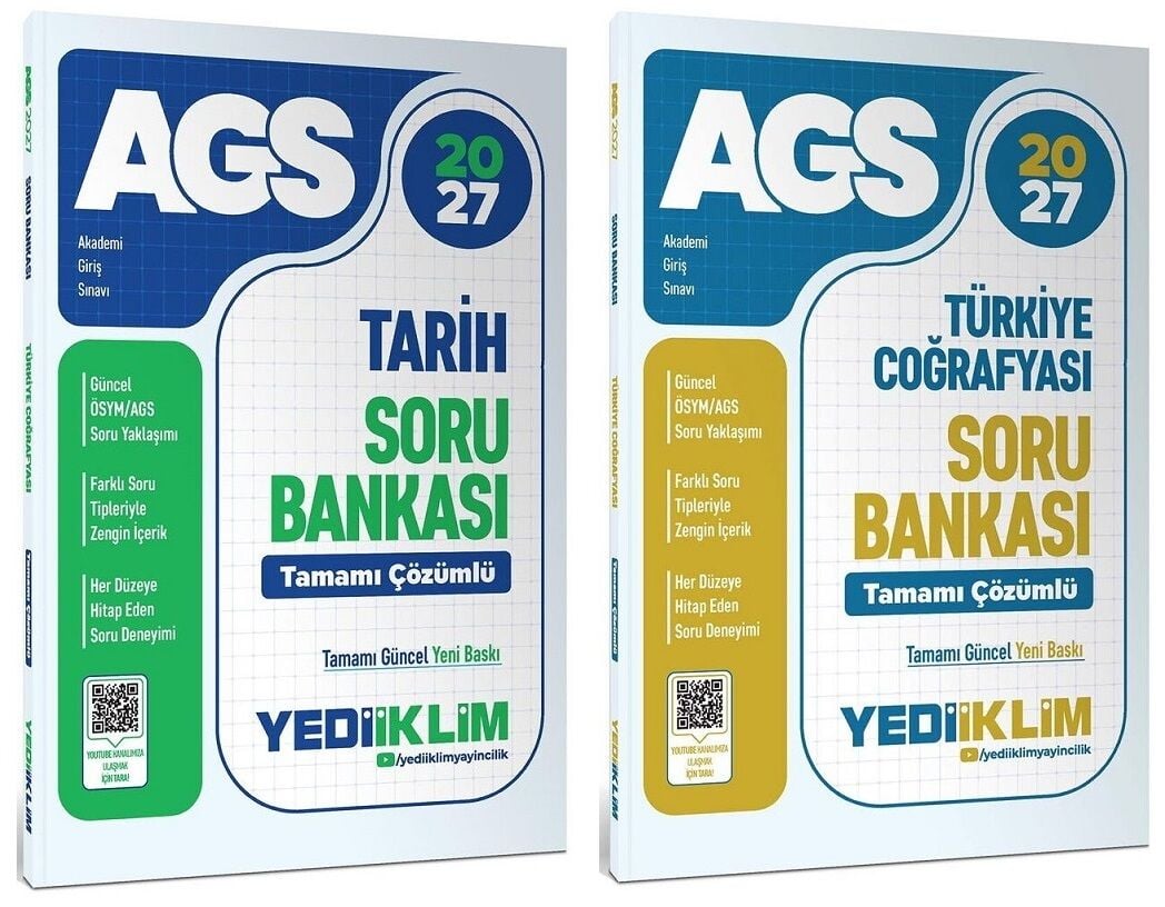 Yediiklim 2027 MEB-AGS Tarih + Türkiye Coğrafyası Soru Bankası 2 li Set Yediiklim Yayınları