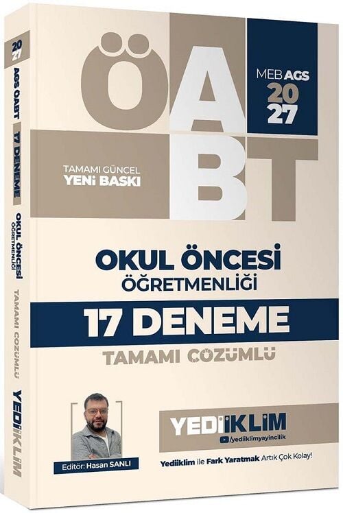 Yediiklim 2027 ÖABT MEB-AGS Okul Öncesi Öğretmenliği 17 Deneme Çözümlü - Hasan Sanlı Yediiklim Yayınları