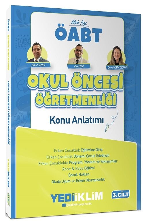 Yediiklim 2027 ÖABT MEB-AGS Okul Öncesi Öğretmenliği Konu Anlatımı 3. Cilt - Bülent Tanık, Can Köni Yediiklim Yayınları
