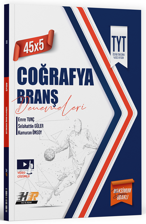 Hız ve Renk YKS TYT Coğrafya 45x5 Deneme Hız ve Renk Yayınları