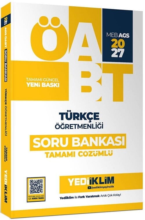Yediiklim 2027 ÖABT MEB-AGS Türkçe Öğretmenliği Soru Bankası Çözümlü Yediiklim Yayınları
