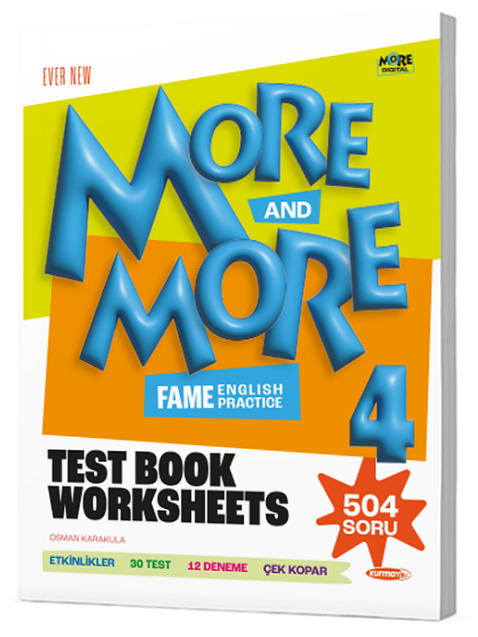 Kurmay ELT More and More English 4 Worksheets Test Book Kurmay ELT Yayınları