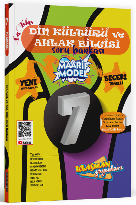 Klasman 7. Sınıf Din Kültürü ve Ahlak Bilgisi En Klas Maarif Model Soru Bankası Çözümlü Klasman Yayınları