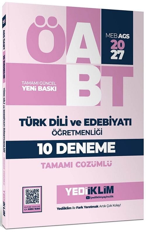Yediiklim 2027 ÖABT Türk Dili ve Edebiyatı Öğretmenliği 10 Deneme Çözümlü Yediiklim Yayınları