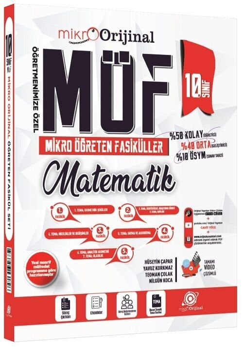 Orijinal 10. Sınıf Matematik MÖF Mikro Öğreten Fasiküller Orijinal Yayınları