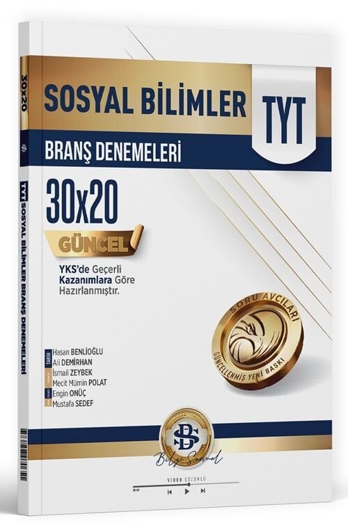Bilgi Sarmal YKS TYT Sosyal Bilimler 30x20 Branş Denemeleri Video Çözümlü Bilgi Sarmal Yayınları