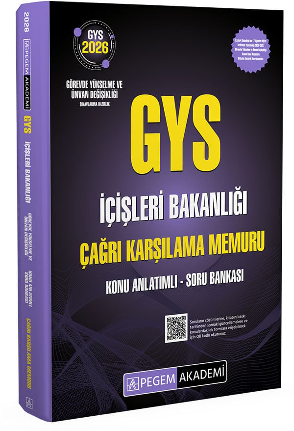 Pegem 2026 GYS İçişleri Bakanlığı Çağrı Karşılama Memuru Konu Anlatımlı Soru Bankası Görevde Yükselme Pegem Akademi Yayınları