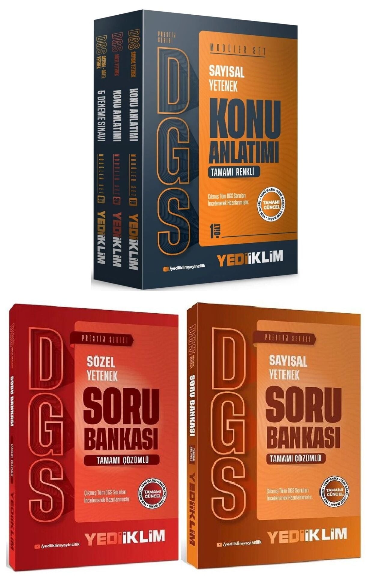 Yediiklim 2027 DGS Prestij Modüler Konu + Soru Bankası 5 li Set Yediiklim Yayınları