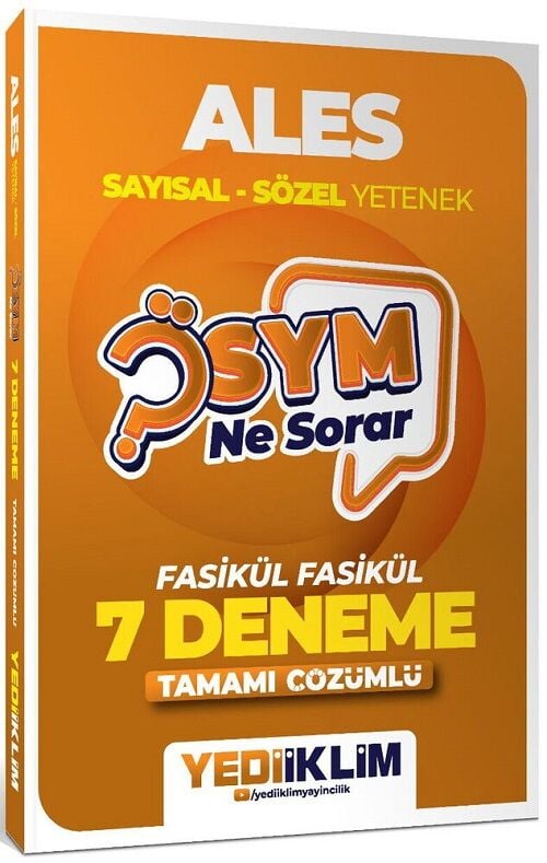 Yediiklim 2027 ALES ÖSYM Ne Sorar 7 Deneme Fasikül Çözümlü Yediiklim Yayınları