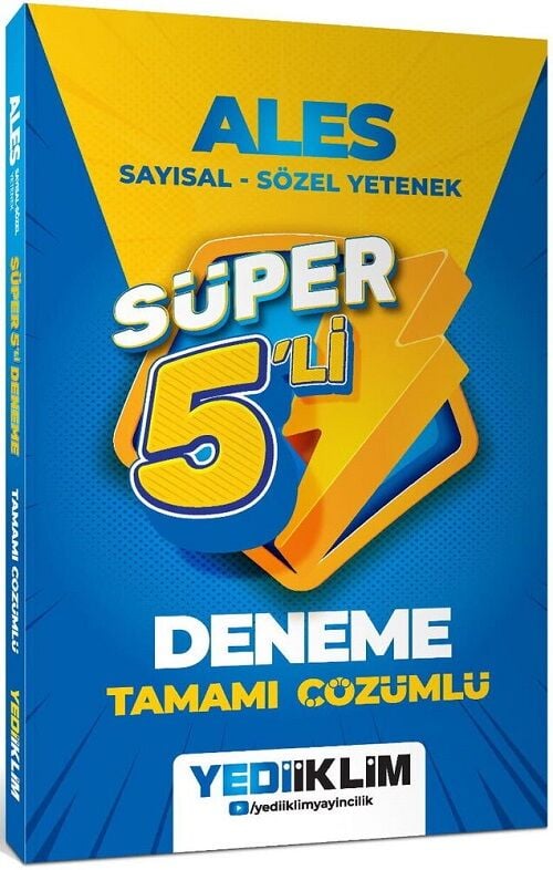 Yediiklim 2027 ALES Süper 5 Deneme Çözümlü Yediiklim Yayınları