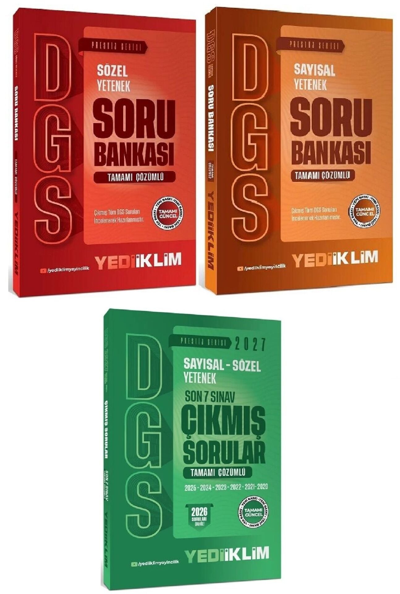 Yediiklim 2027 DGS Prestij Soru Bankası + Çıkmış Sorular 3 lü Set Yediiklim Yayınları