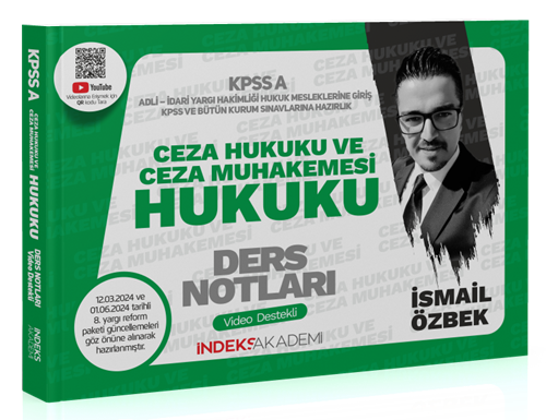 İndeks Akademi 2025 KPSS A Grubu Ceza Hukuku ve Ceza Muhakemesi Hukuku Video Ders Notları - İsmail Özbek İndeks Akademi Yayıncılık