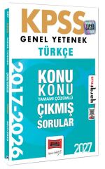 Yargı 2027 KPSS Türkçe Çıkmış Sorular 2017-2026 Konularına Göre Çözümlü Yargı Yayınları