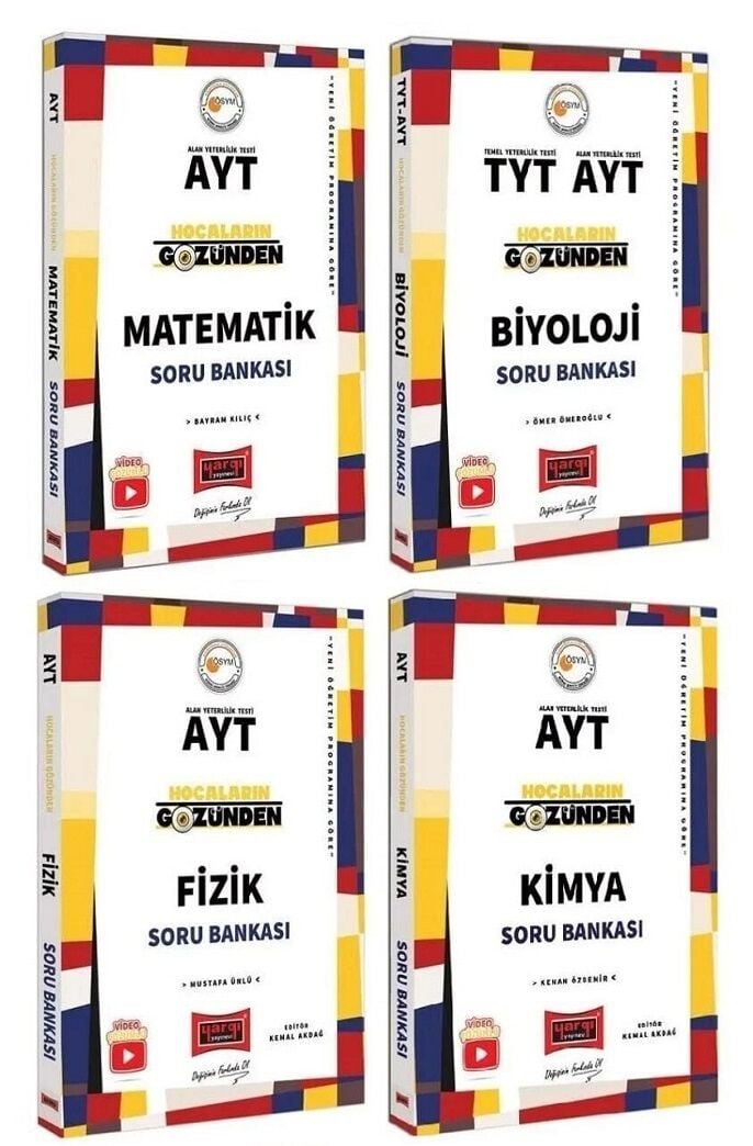 SÜPER FİYAT - Yargı YKS AYT Sayısal Hocaların Gözünden Soru Bankası 4 lü Set Yargı Yayınları