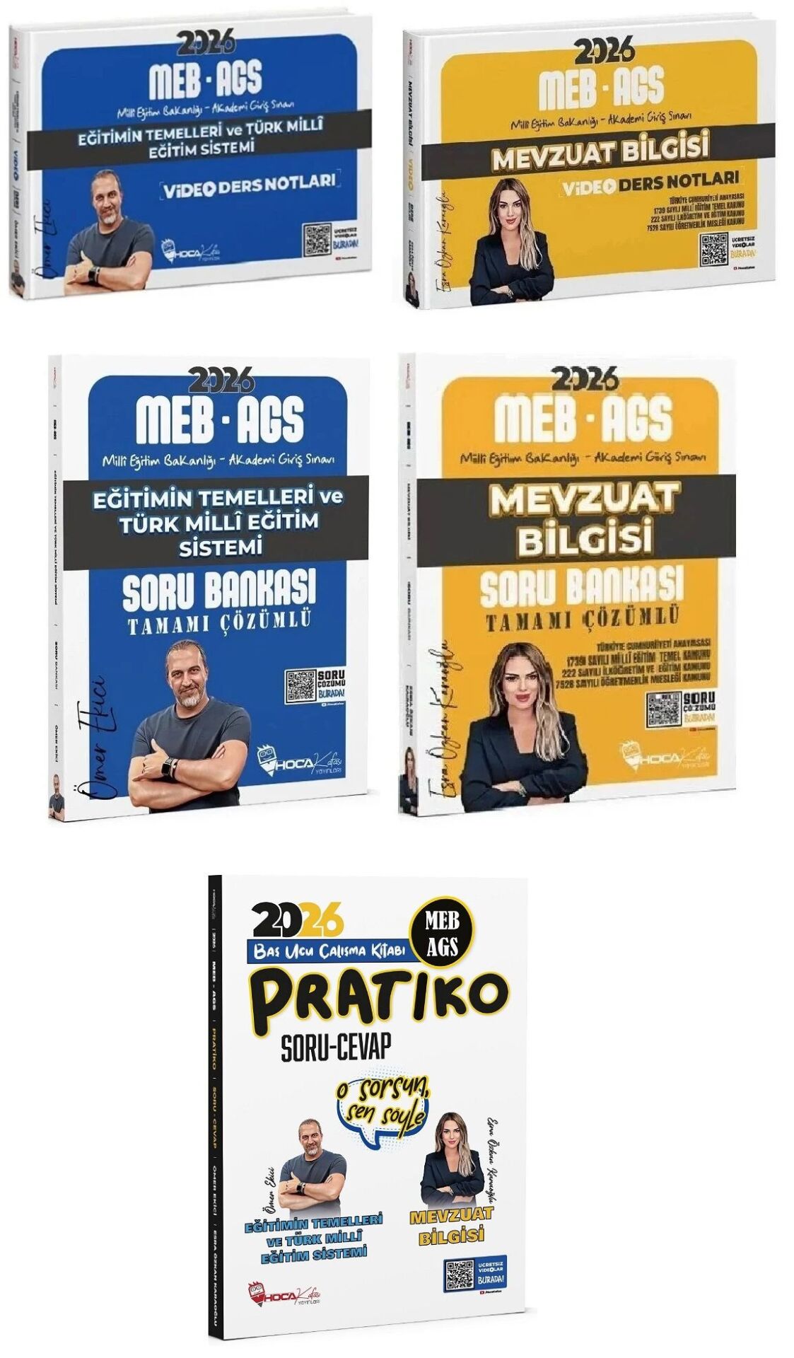 Hoca Kafası 2026 MEB-AGS Eğitimin Temelleri + Mevzuat Bilgisi Konu + Soru Bankası + Pratiko Soru Cevap 5 li Set- Ömer Ekici, Esra Özkan Karaoğlu Hoca Kafası Yayınları