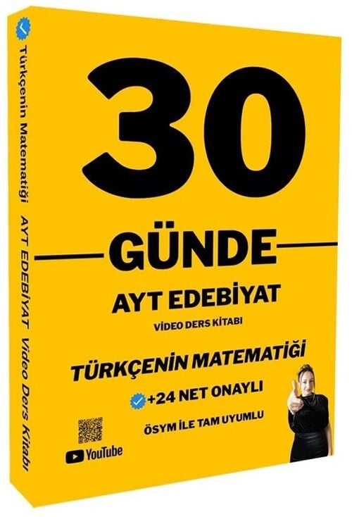 Türkçenin Matematiği YKS AYT 30 Günde Edebiyat Video Ders Kitabı - Gamze Özdin Türkçenin Matematiği Yayınları