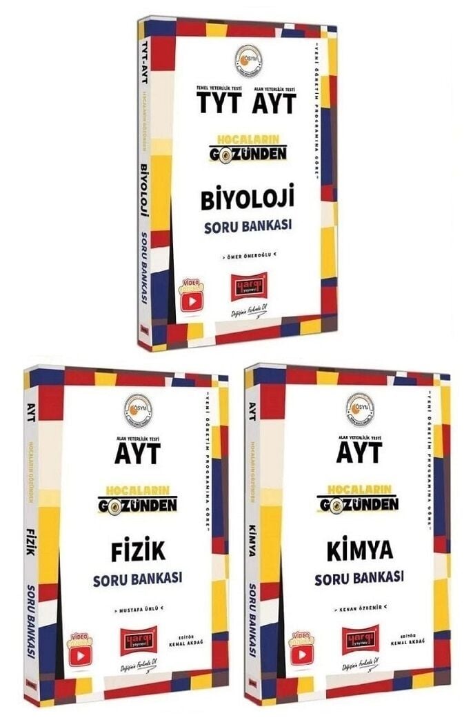 SÜPER FİYAT - Yargı YKS AYT Fizik+Kimya+Biyoloji Hocaların Gözünden Soru Bankası 3 lü Set Yargı Yayınları
